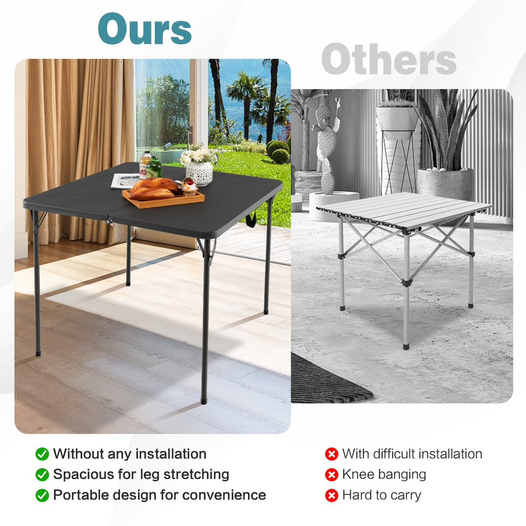 Giantex Portable Folding Table, Foldable Picnic Table with All-Weather HDPE Tabletop