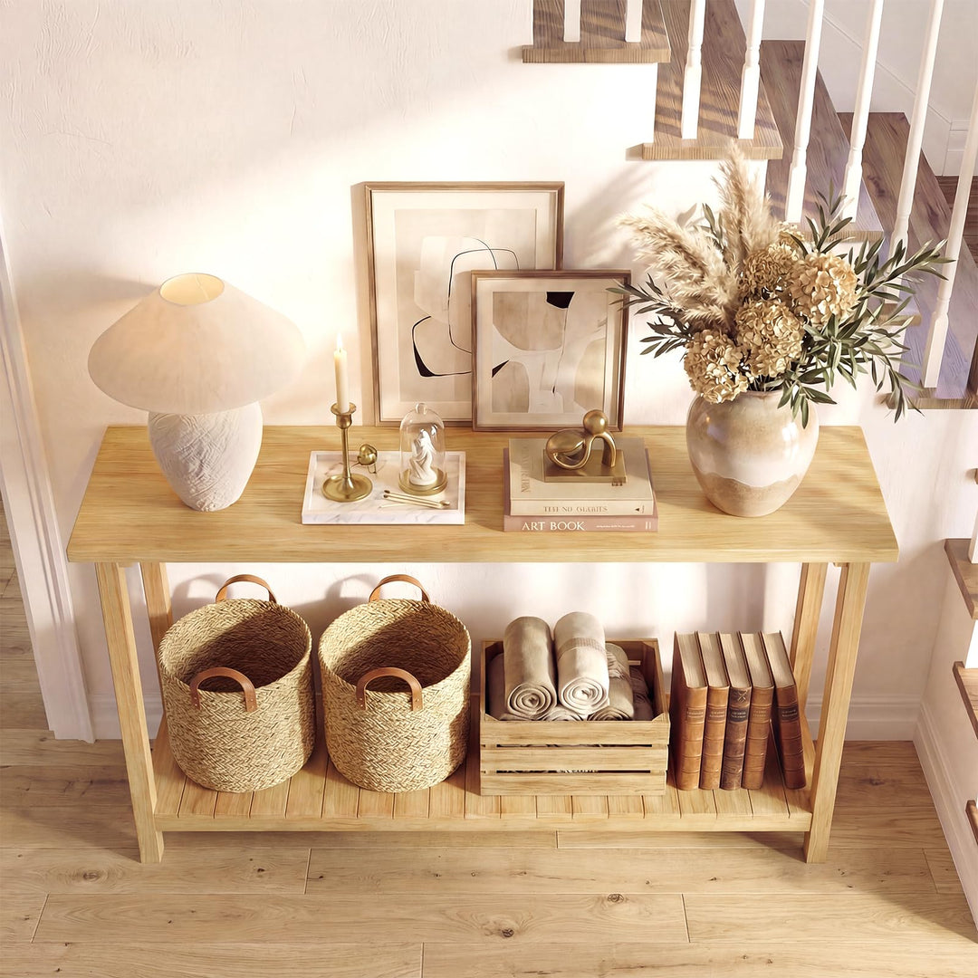 Giantex 71" Solid Wood Console Table(71" x 12" x 31")