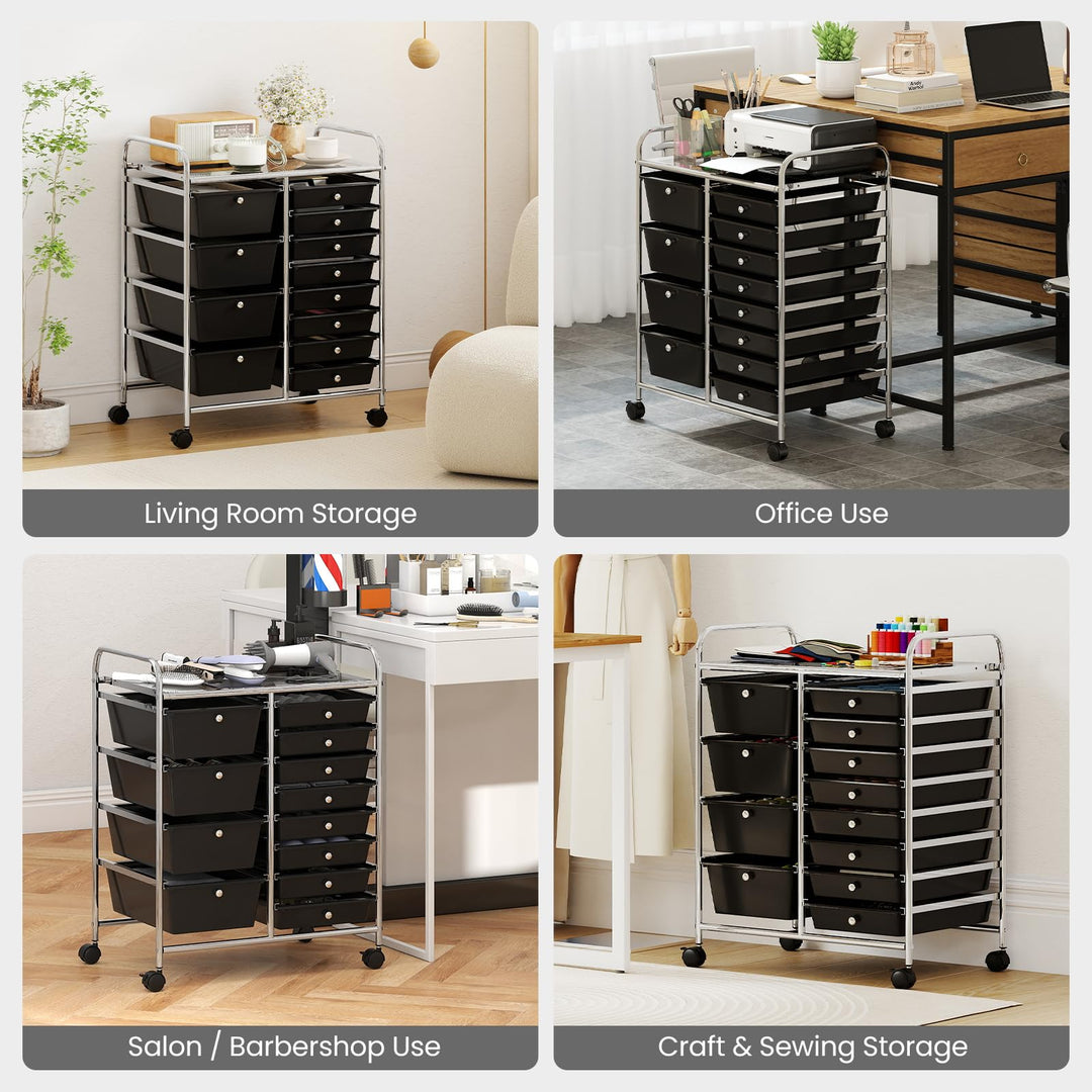 Giantex 12 Drawer Rolling Cart with Drawers Storage Organizer Cart