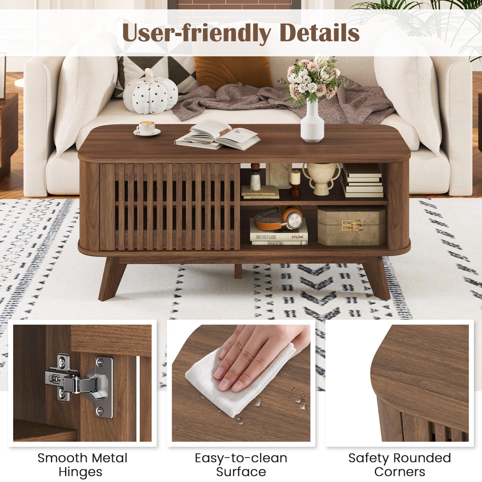 Giantex Rectangle Coffee Table with Storage