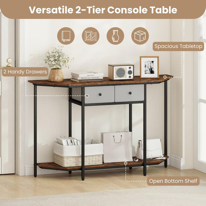 Giantex 51" Console Table with 2 Drawers Freestanding Sofa Tables Behind Couch