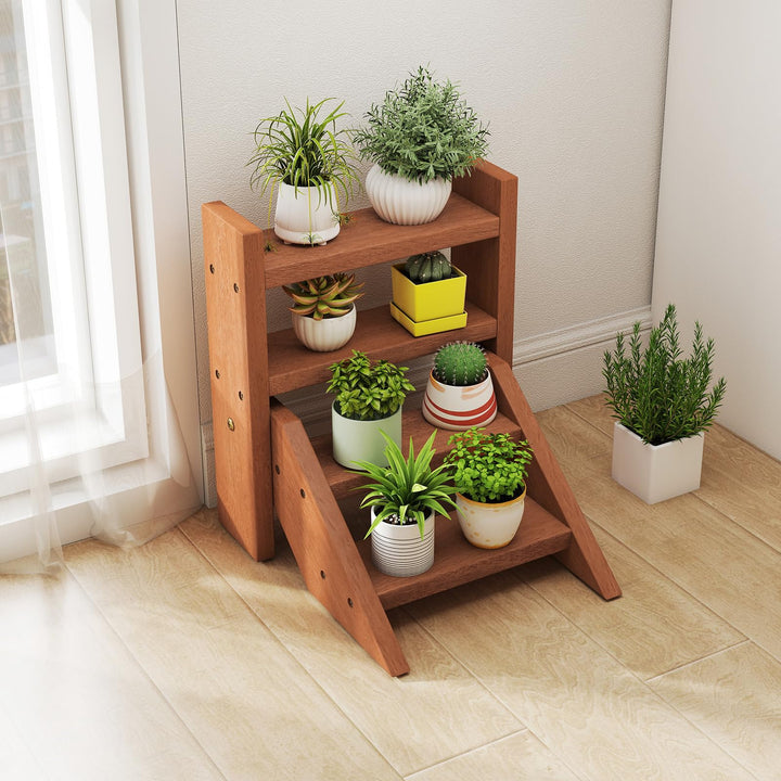 stand for succulents Giantex Plant Stand for Desk 4-Tier Small Tabletop Ladder Shelf for Succulents