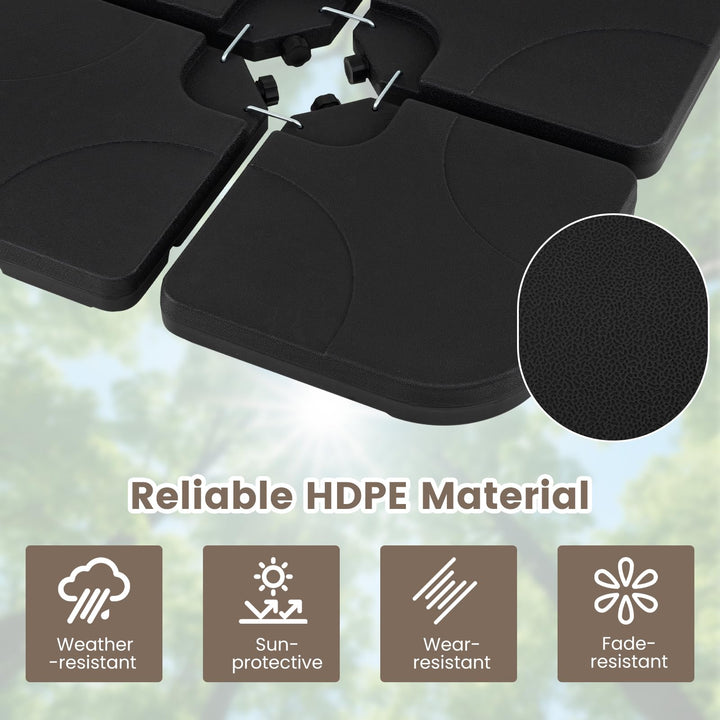 Giantex 4-Piece Fillable Offset Umbrella Base | 238 lbs Heavy Duty HDPE Cantilever Patio Umbrella Stand