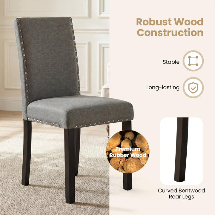 Giantex Wooden Dining Chairs Set of 2/4 with Bent Wood Legs