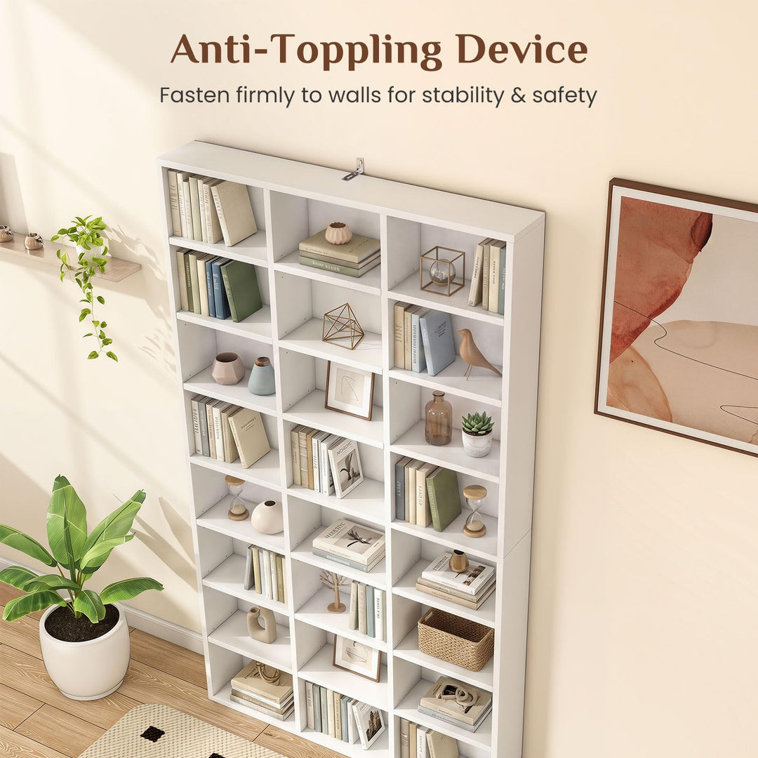 Giantex 70" Tall 8-Tier Large Bookcase with 24 Open Cube &amp; 18 Adjustable Display Storage Shelves