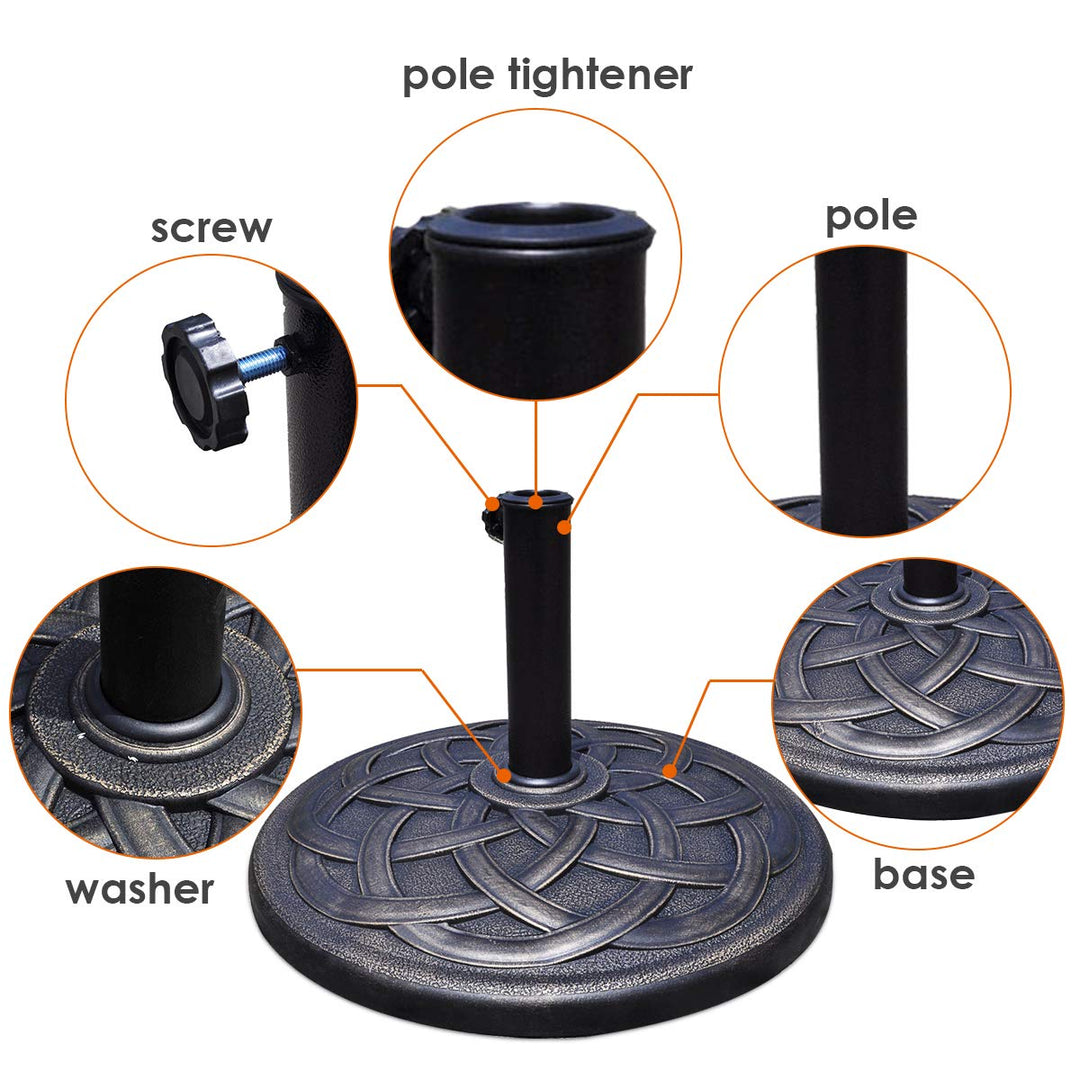 Giantex 22" 43lbs Patio Market Umbrella Base, Classic Round
