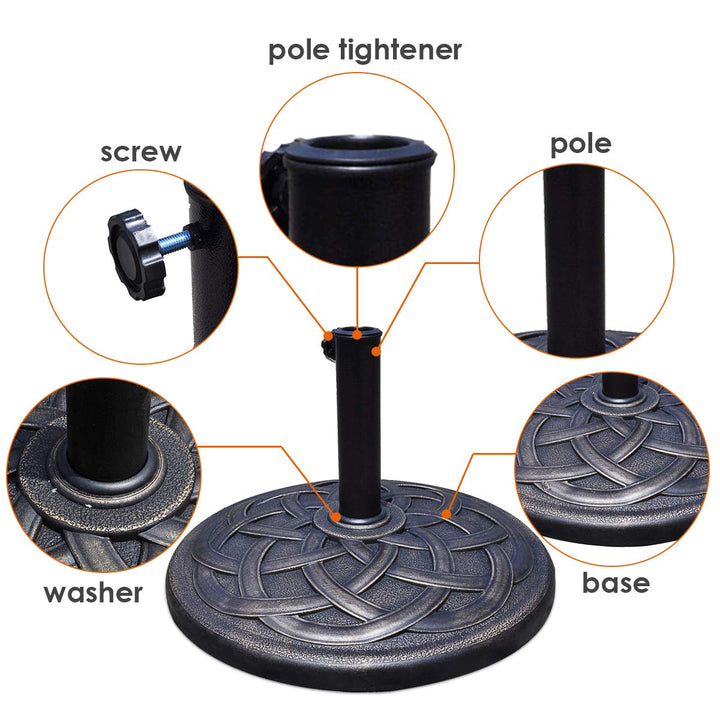 Giantex 22" 43lbs Patio Market Umbrella Base, Classic Round