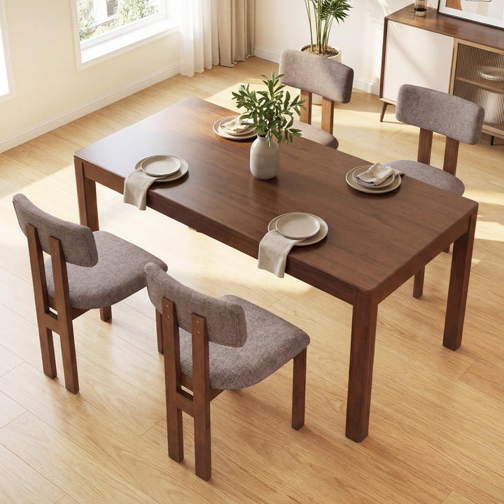 Giantex Upholstered Kitchen Chairs with Curved Backrest