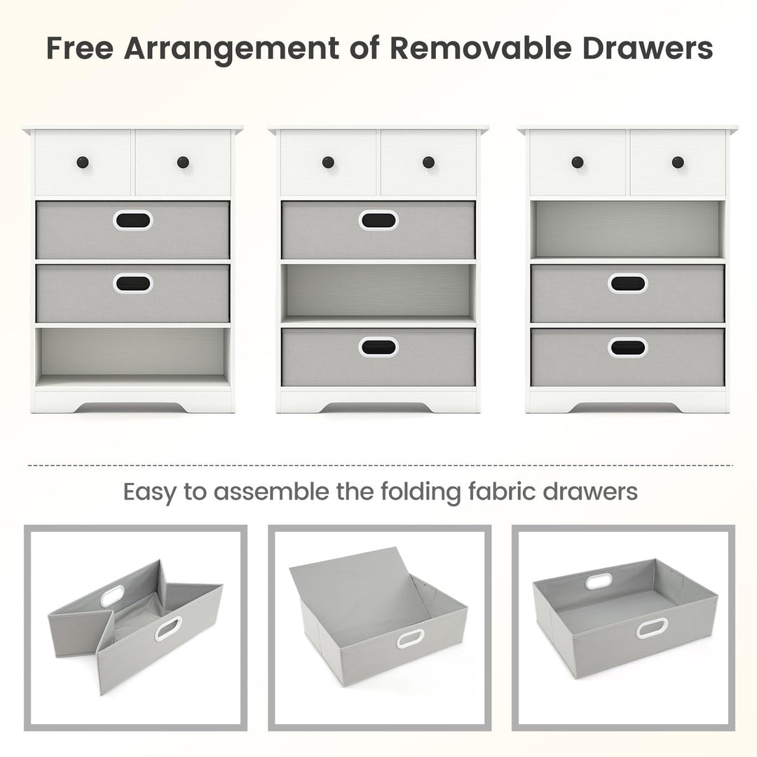 Giantex Nightstand with 4 Storage Drawers