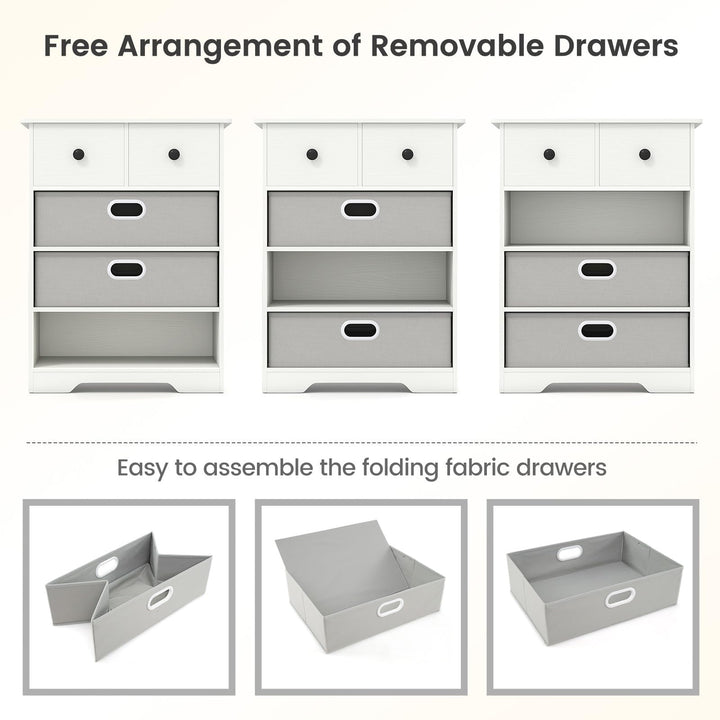 Giantex Nightstand with 4 Storage Drawers