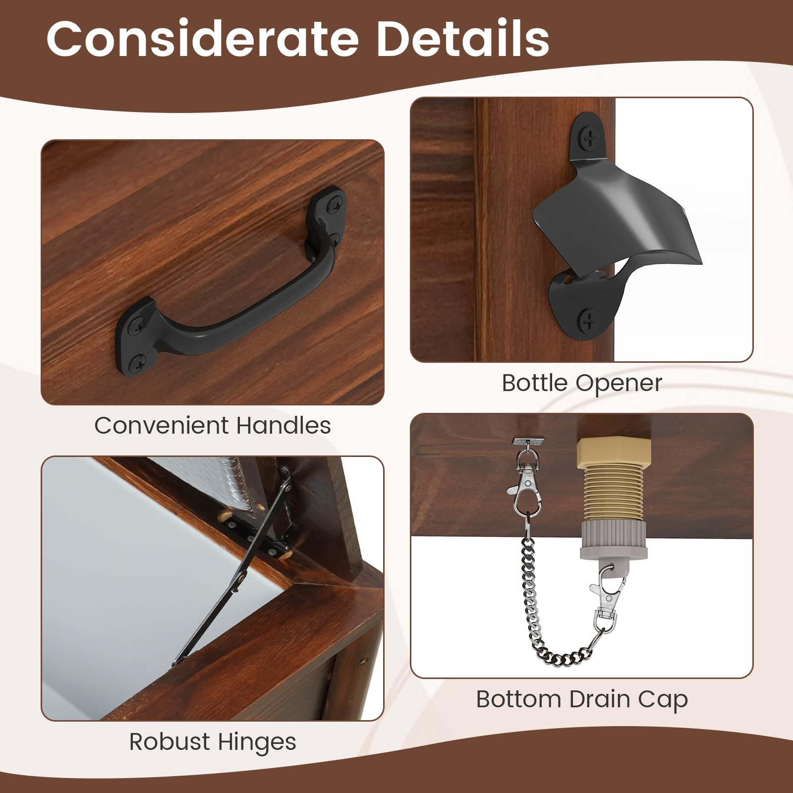Giantex Wooden Patio Cooler