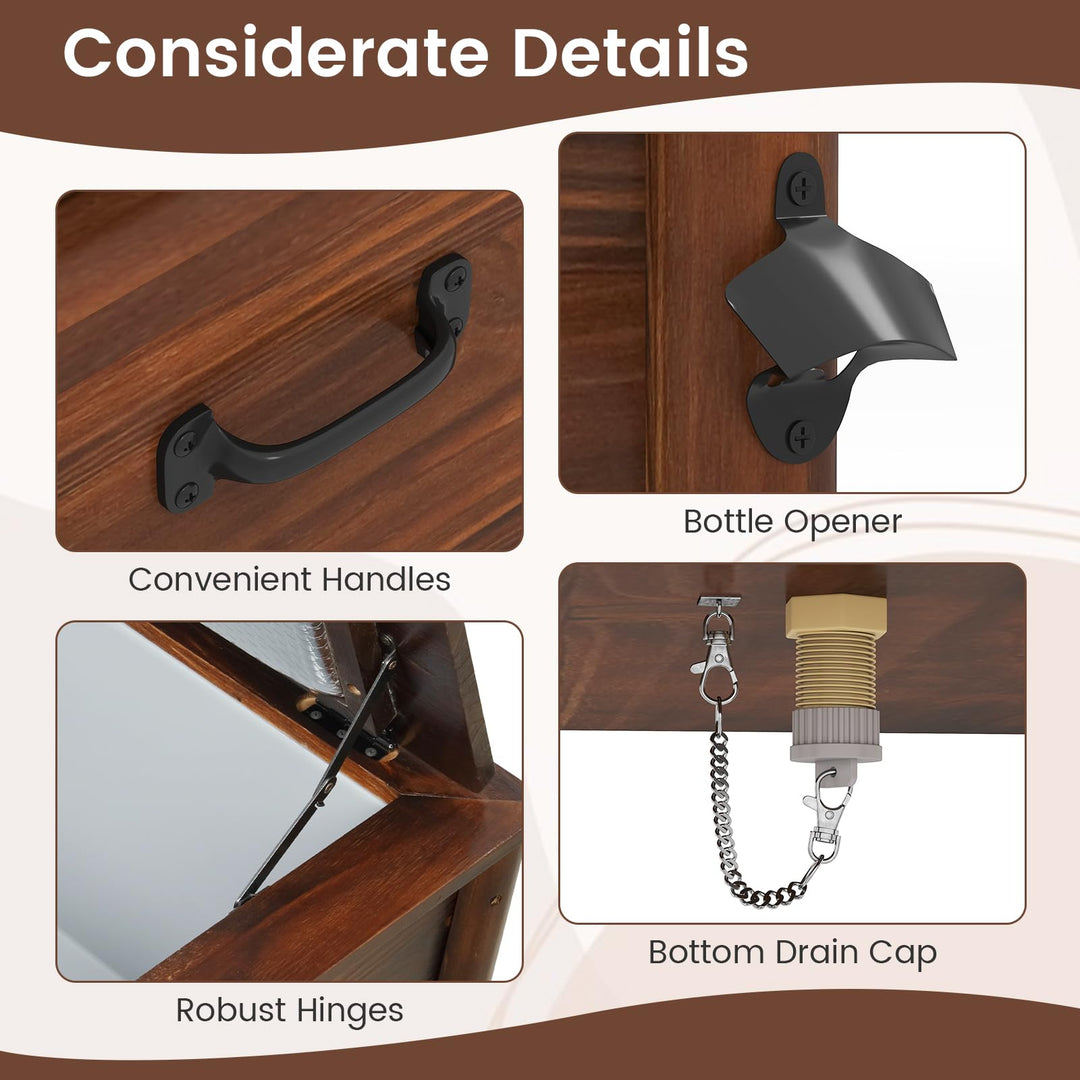 Giantex Wooden Patio Cooler