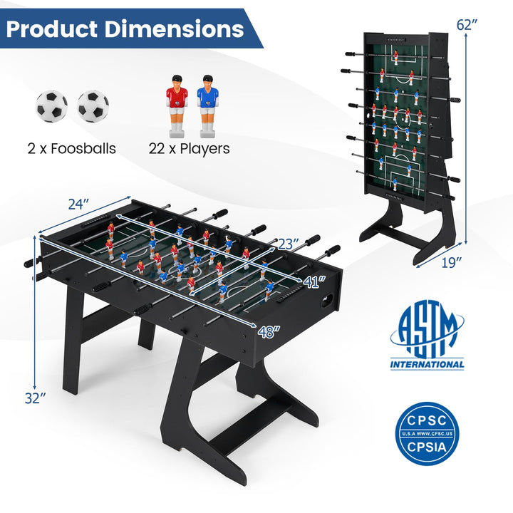 Giantex Foldable Foosball Table 48" Full Competition Sized Soccer Table Game w/22 Players