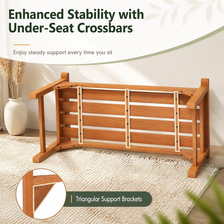 GIANTEX 40" Wooden Backless Garden Bench with Support Handles (1/2)