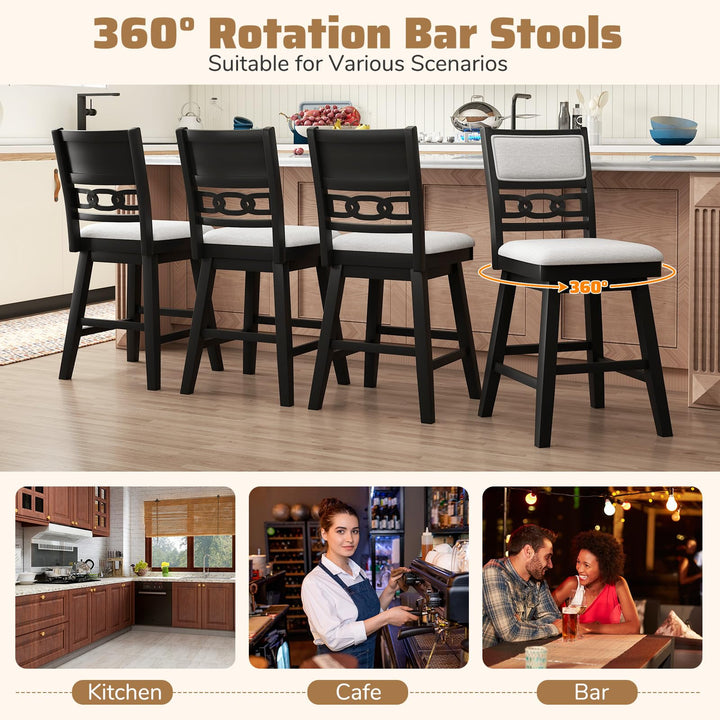 Giantex 25" Bar Stools Set of 2/4 Modern Counter Height Tall Chairs