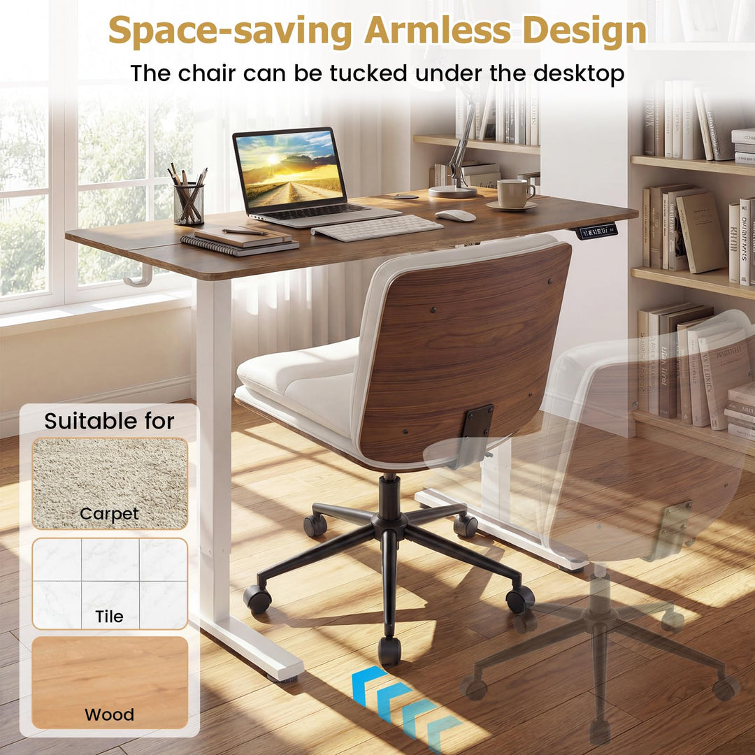 Giantex Armless Office Chair with Wheels for Home Office &amp; Bedroom