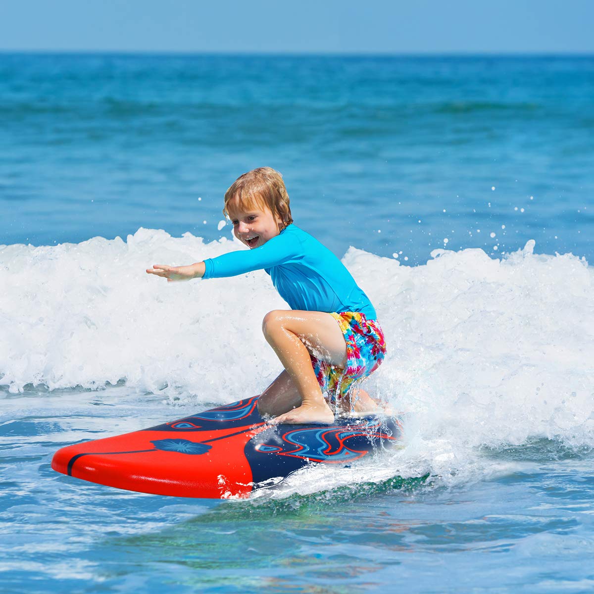 Giantex 6' Surfboard Surfing Surf Beach Ocean Body Foamier Board with Removable Fins