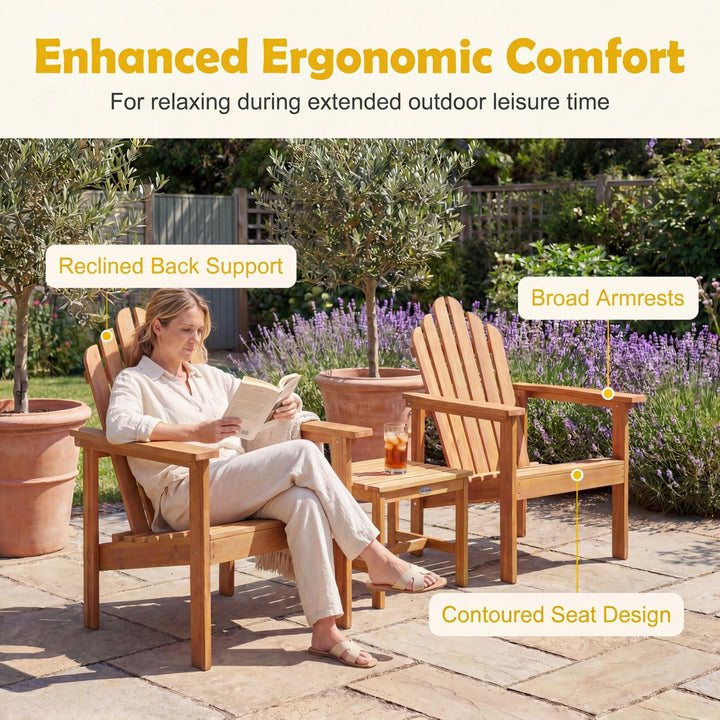 Giantex Outdoor Patio Stackable Adirondack Chair with Slatted Backrest &amp; Seat (1/2/4)