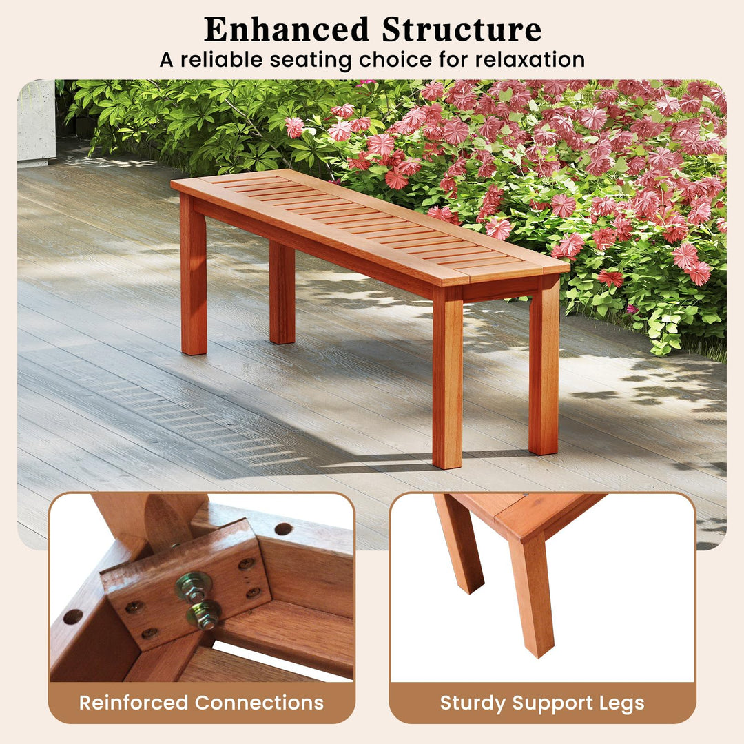 Giantex Outdoor Bench with Slatted Seat for Patio Dining