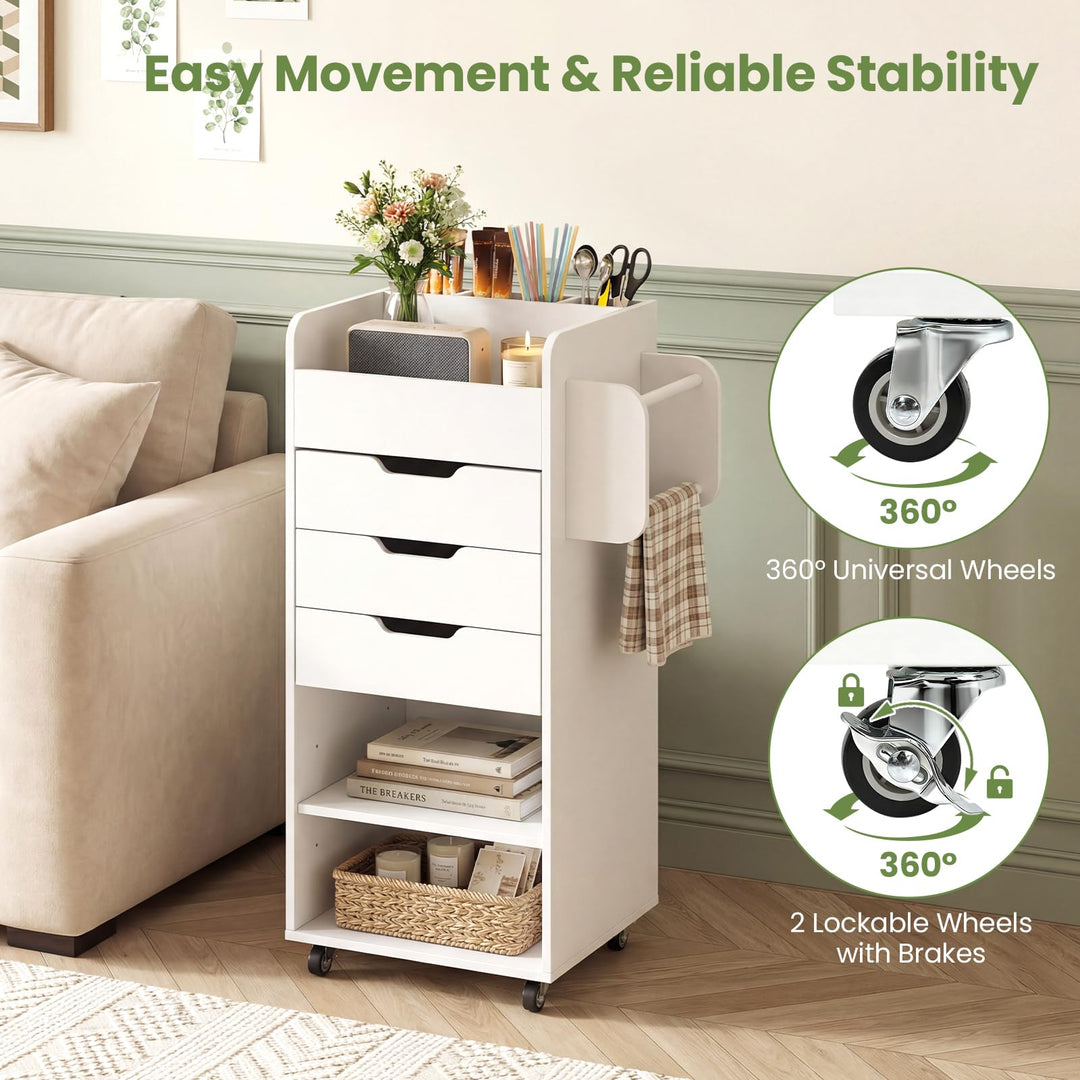 Giantex Craft Storage Cart - Utility Organizer Cart with 3 Drawers