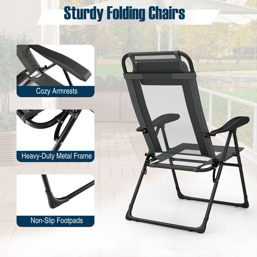 Giantex Folding Patio Chairs Set