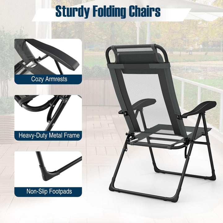 Giantex Folding Patio Chairs Set