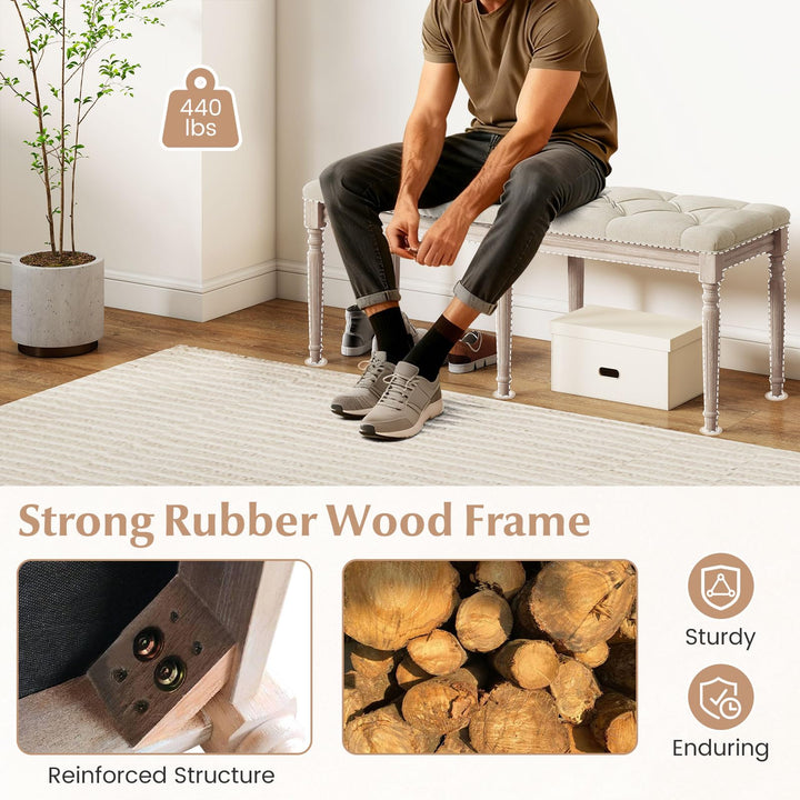 Giantex 47.5-inches Upholstered Dining Bench