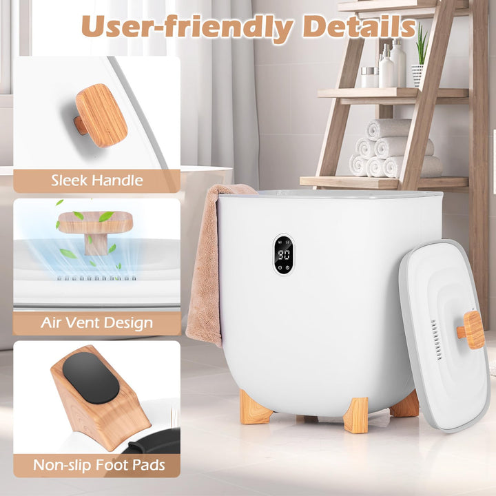 Giantex 25L Towel Warmer Bucket - Electric Towel Heater for Bathroom, 2 Temperature Settings, 20-60 Timer