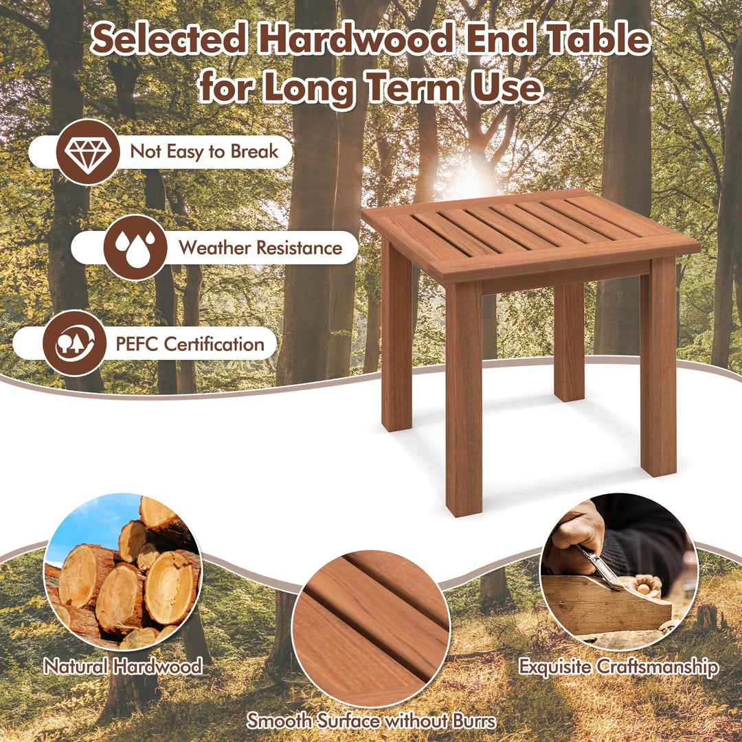 Giantex Hardwood Outdoor Side Table