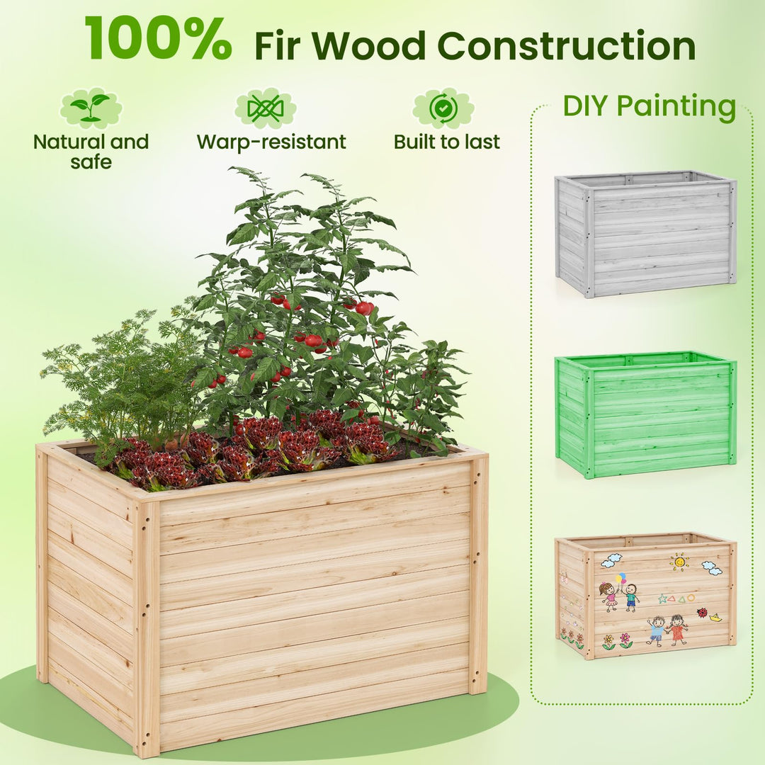 Giantex Wood Raised Garden Bed for Patio Backyard