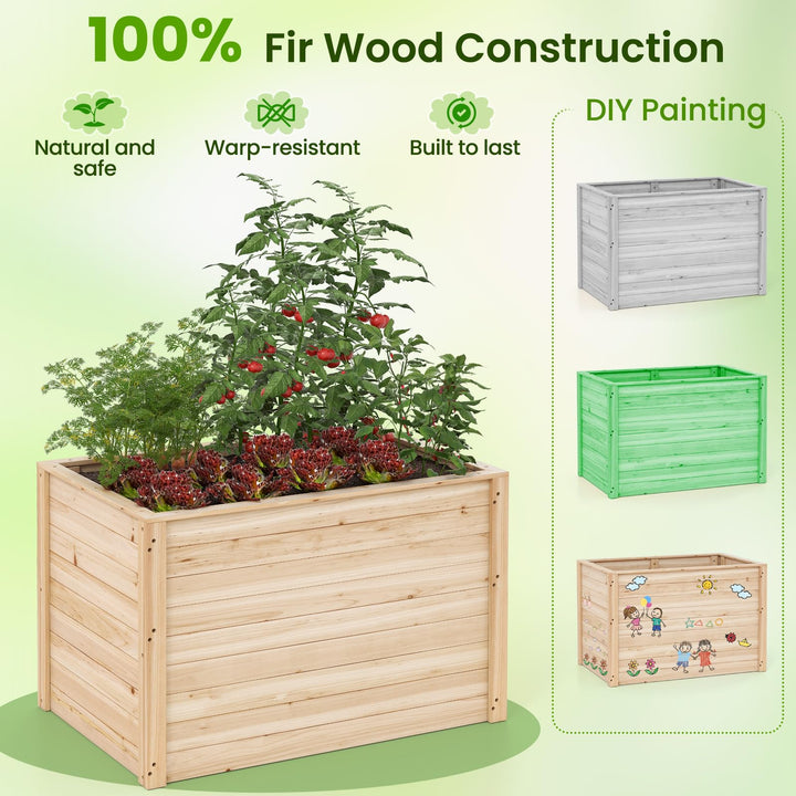 Giantex Wood Raised Garden Bed for Patio Backyard
