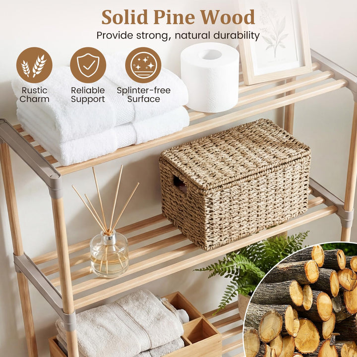 Giantex 3-Tier Over The Toilet Storage Rack with Open Shelves