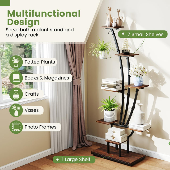 Giantex Plant Stand Indoor  8-Tier 62" Tall Corner Metal Plant Shelf for Multiple Plants