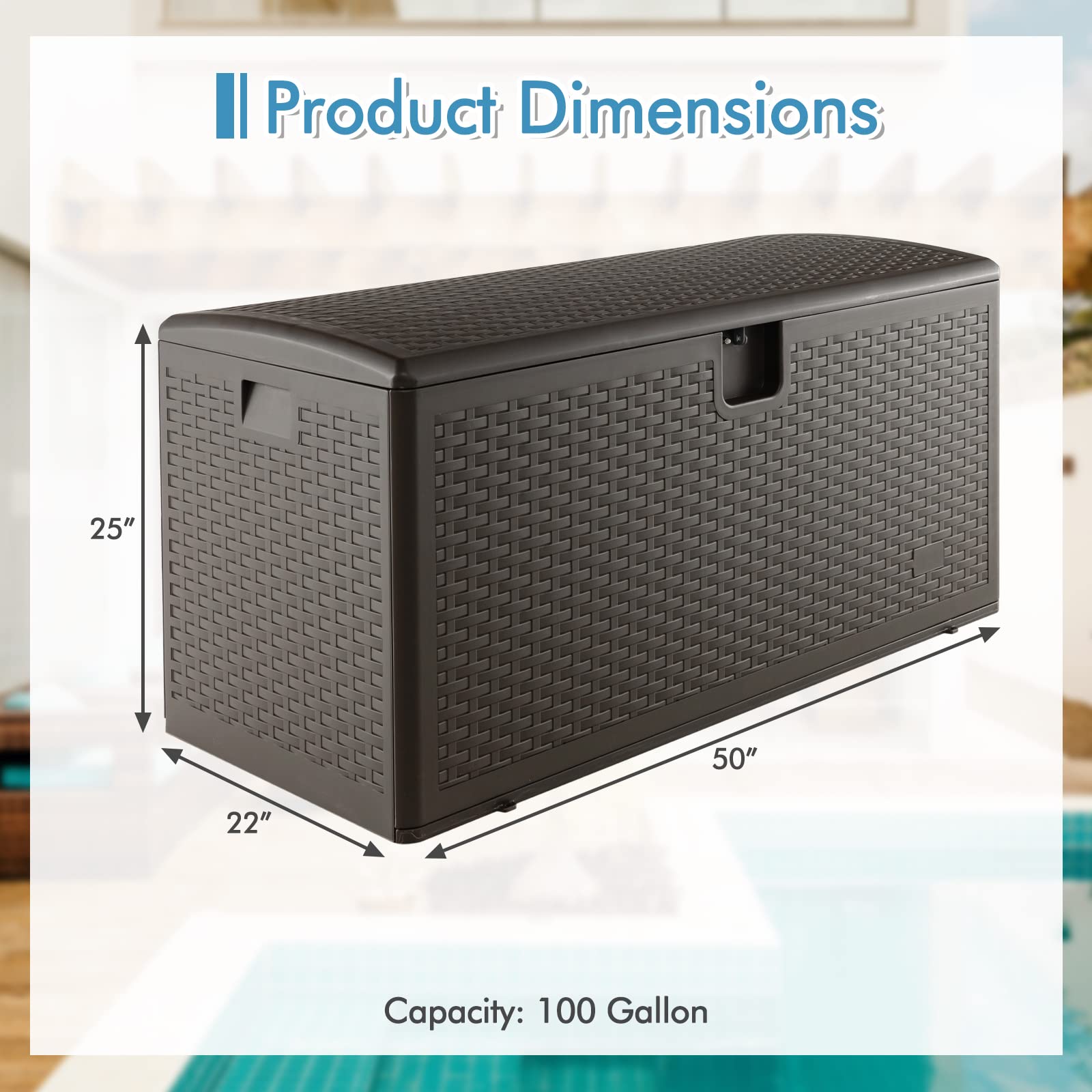 Giantex Patio Deck Box - Outdoor Storage Bin with Flip Lid, Lock Hole, Weather-resistant Package Delivery Boxes for Outside