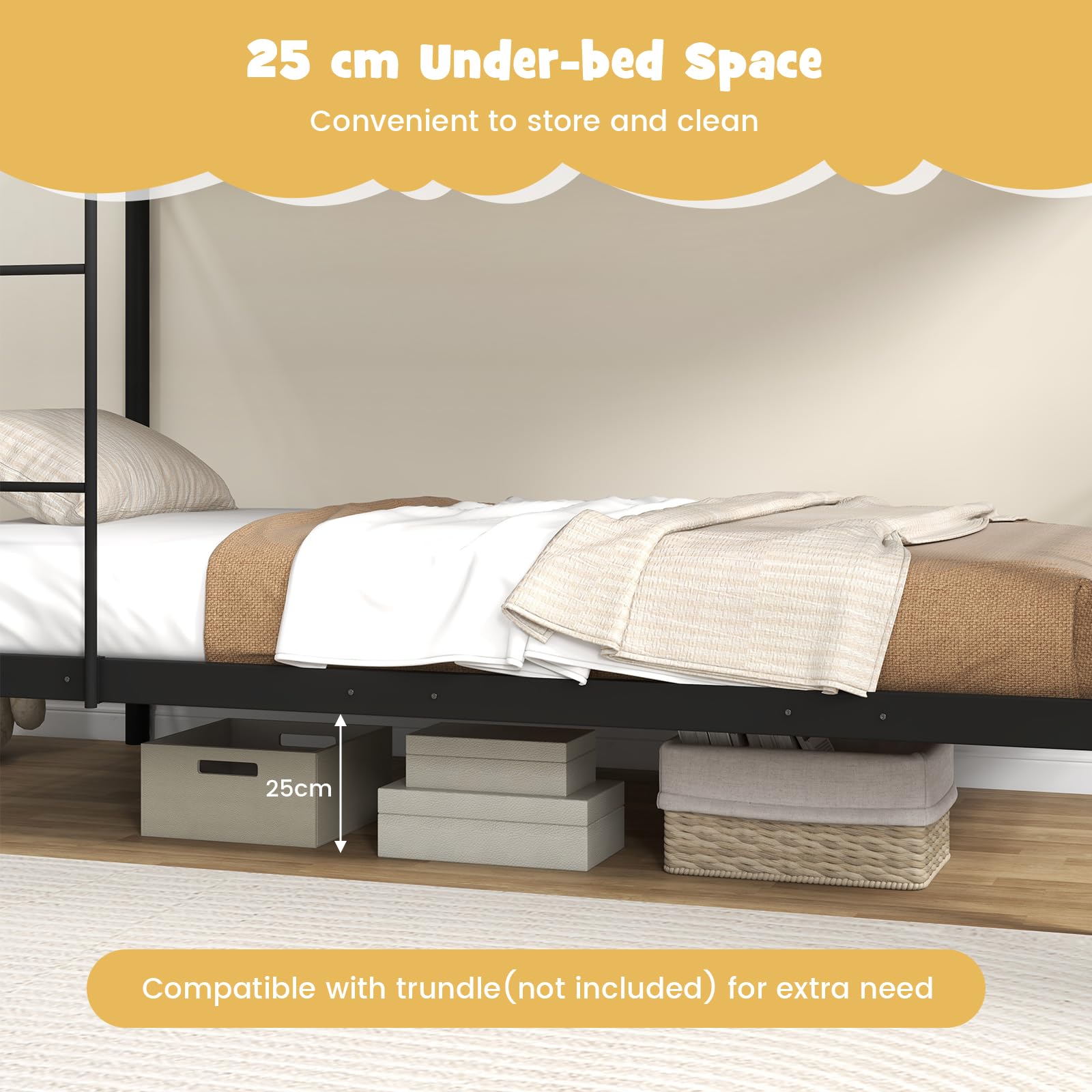 Giantex Metal Bunk Bed Twin Over Twin, Bunk Beds for Kids, Teens & Adults Bunk Bed with Stairs