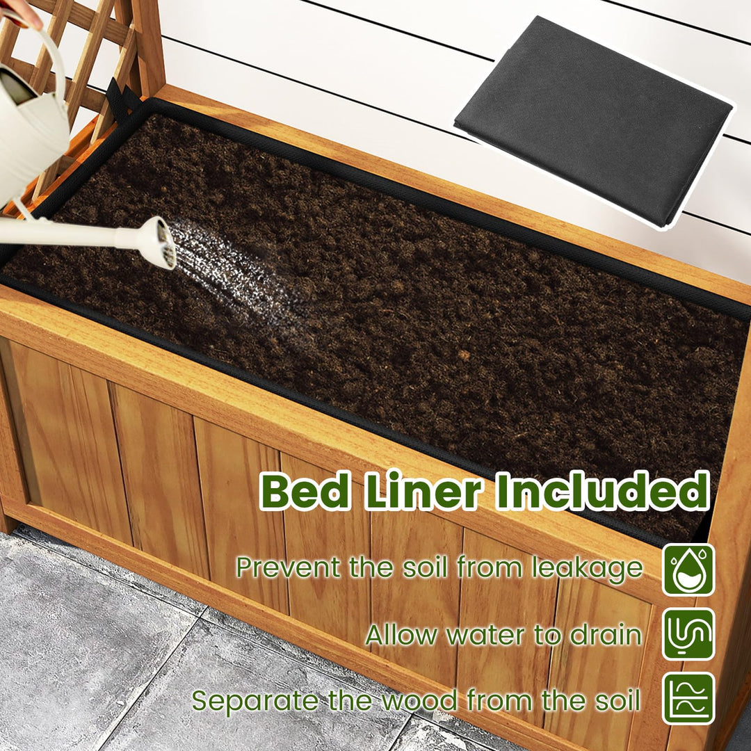Giantex Raised Garden Bed with Arch Lattice Trellis, for Climbing Vine Flower Vegetable