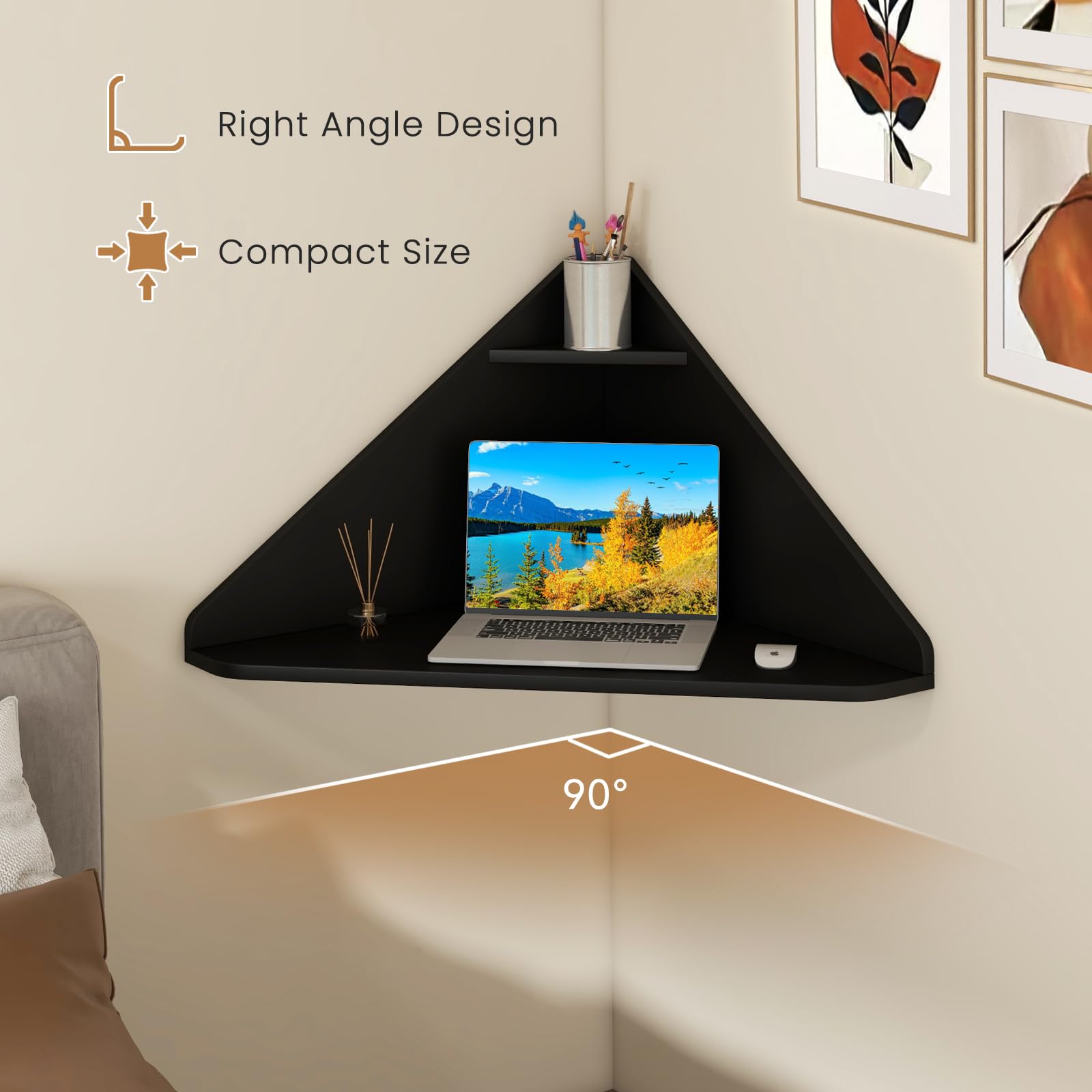 Giantex Wall Mounted Computer Desk with Storage Shelf