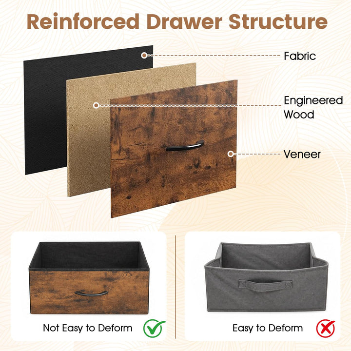 GIANTEX 7-Drawer Wide Dresser with 2-Sized Folding Fabric Drawers &amp; 2 Anti-tipping Kits