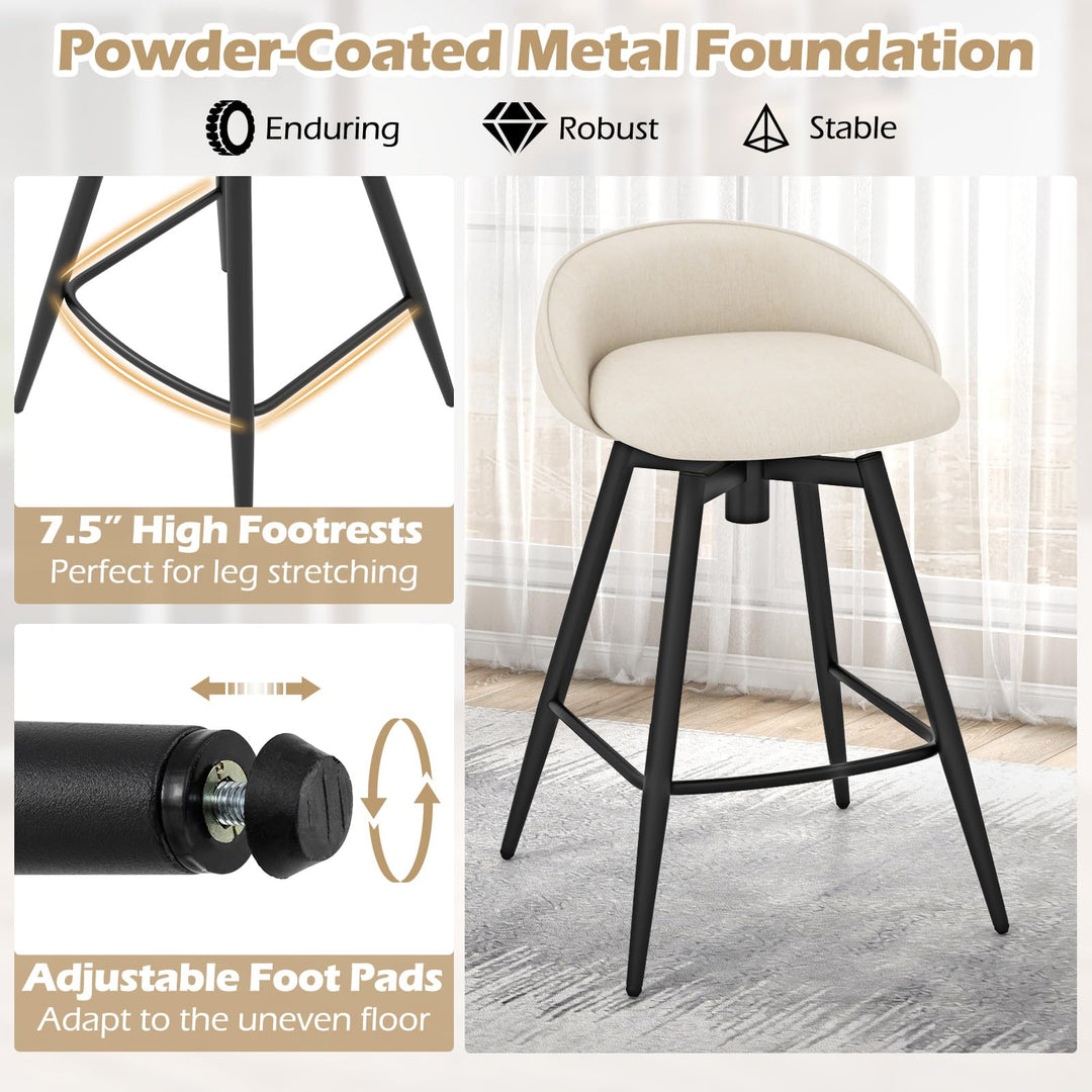Giantex Swivel Bar Stools Set of 2/4 25" Counter Height Bar Chairs