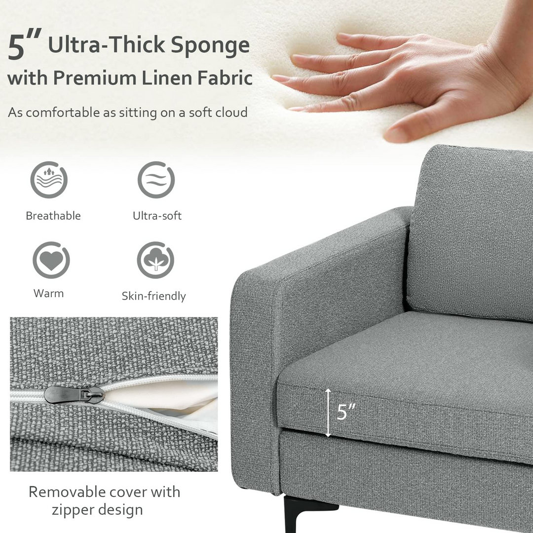 Giantex Modern Accent Chair w/Comfy Thick Cushion, Magazine Pockets