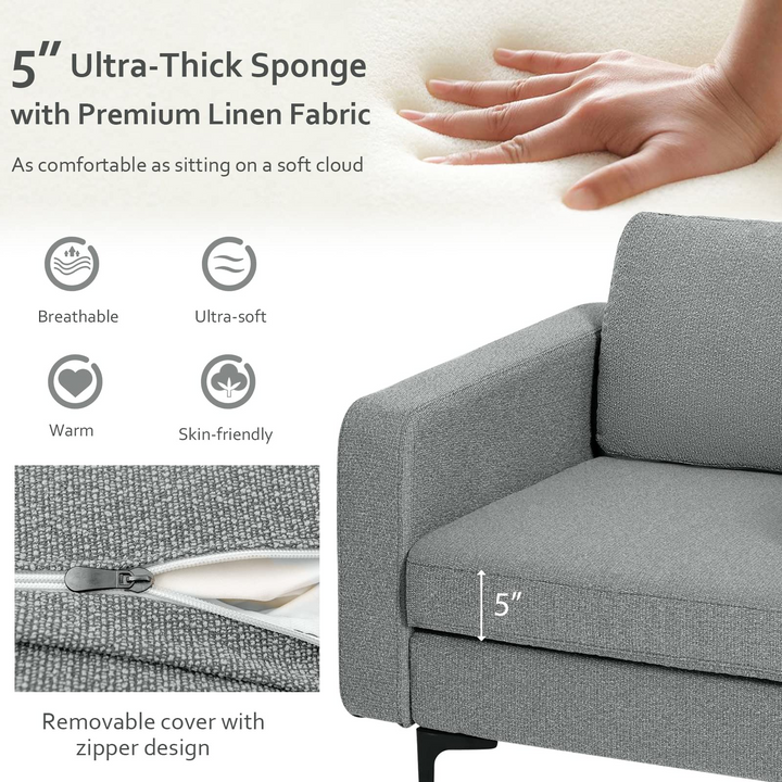Giantex Modern Accent Chair w/Comfy Thick Cushion, Magazine Pockets