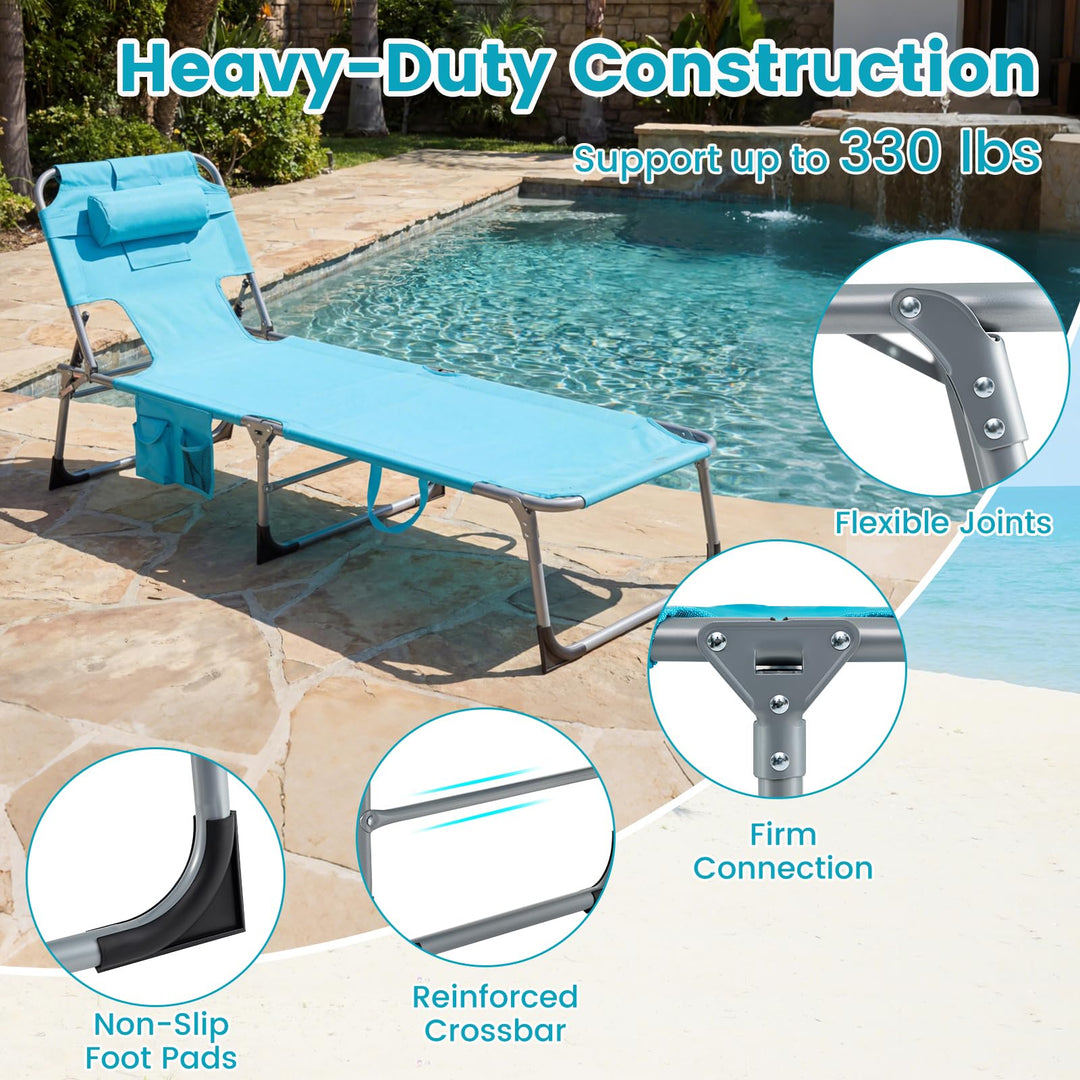 Giantex Tanning Chair with Face Arm Holes Folding Chair