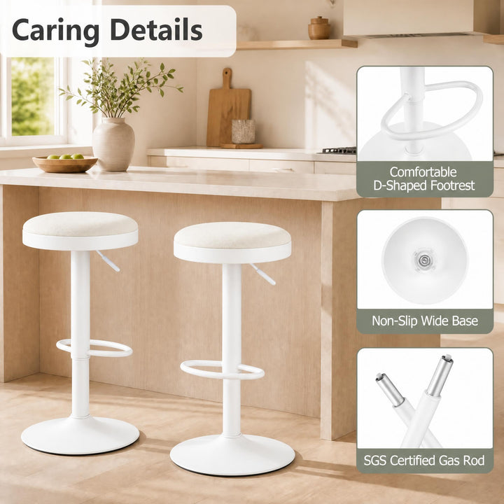 GIANTEX Modern Adjustable Height Swivel Bar Stools Set of 2/4 with Padded Seat