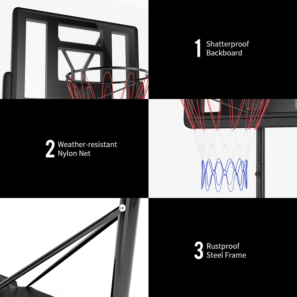 Giantex Portable Basketball Hoop, Height Adjustable 8.5-10 Ft with 39 Inch Backboard, Sandbag