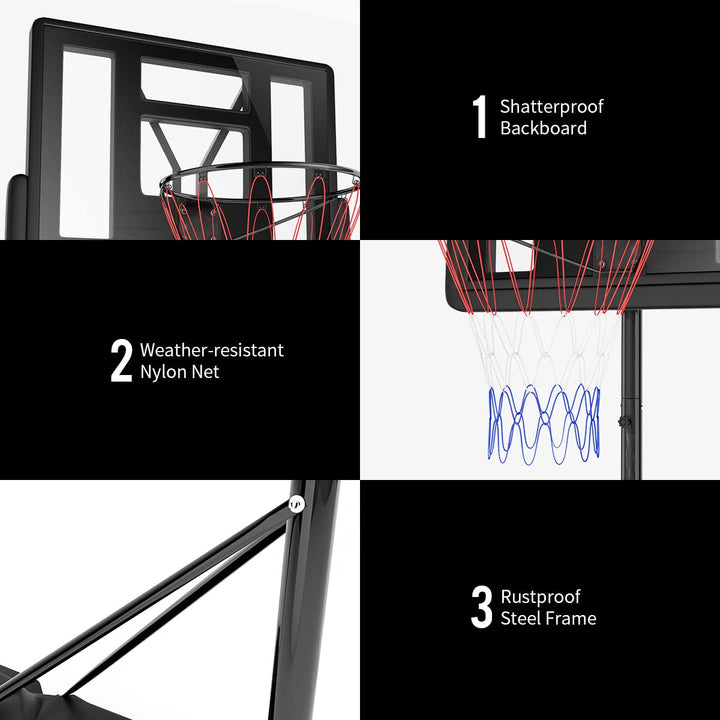 Giantex Portable Basketball Hoop, Height Adjustable 8.5-10 Ft with 39 Inch Backboard, Sandbag