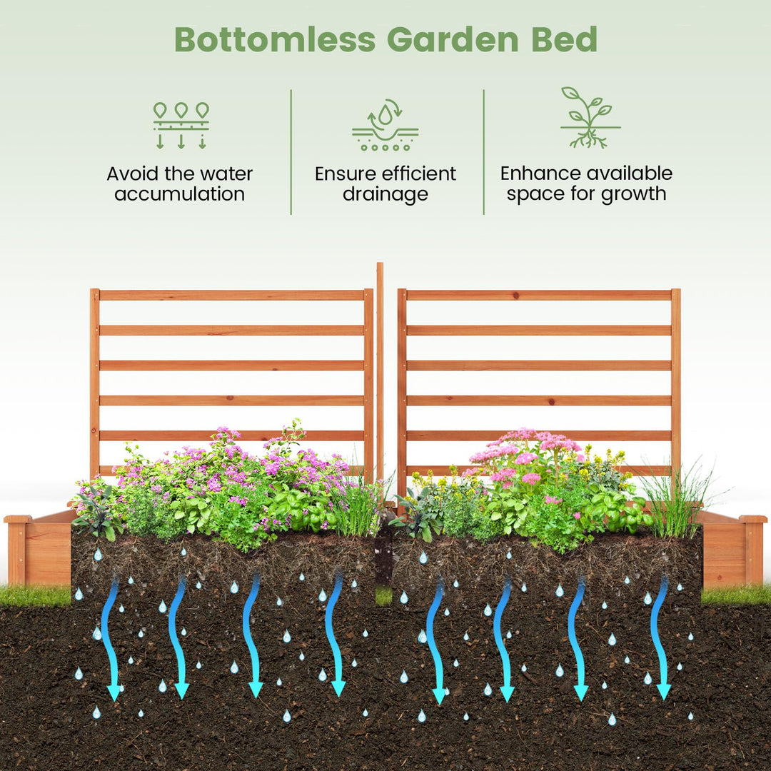 GIANTEX Raised Garden Bed with 3 Trellis for Patio Backyard Lawn