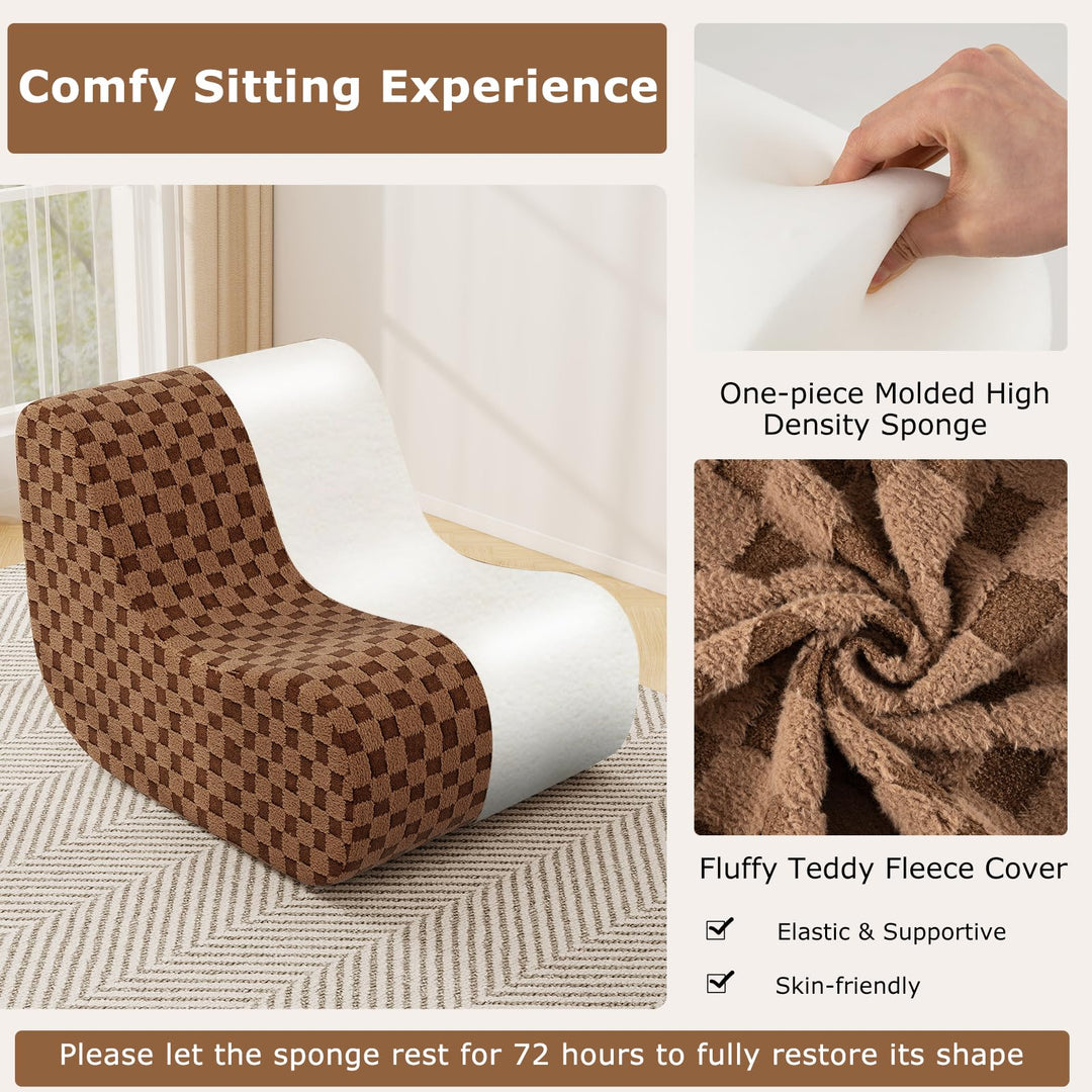 Giantex Bean Bag Chair with Ottoman Comfy Lazy Sofa Chair with One-Piece Foam Filling