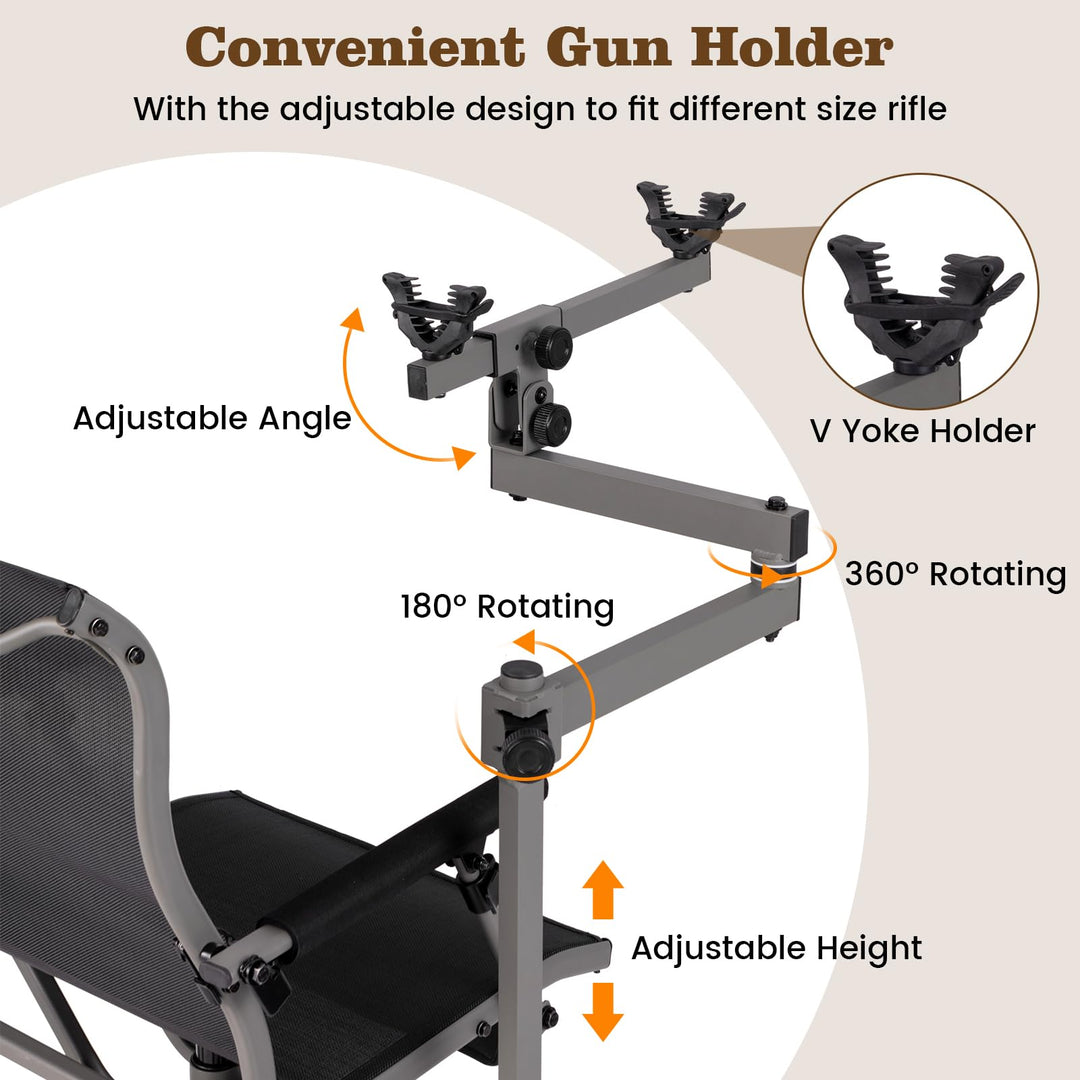 Run N' Gun™ Ground Lounge™ Portable Hunting Chair – Ultra-Light 7.75 Lb Hunting Chair, Adjustable Contoured Mesh Backrest, Low-Profile Legs & Wide Pivoting Feet For Stable, Comfortable Hunts