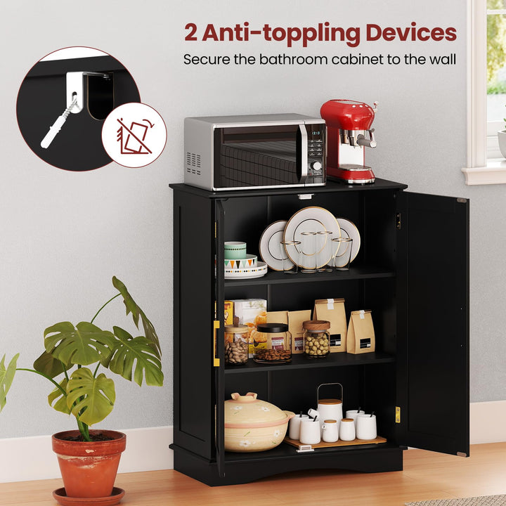 Giantex Bathroom Storage Cabinet Modern 31.5" Cupboard with Adjustable Shelves