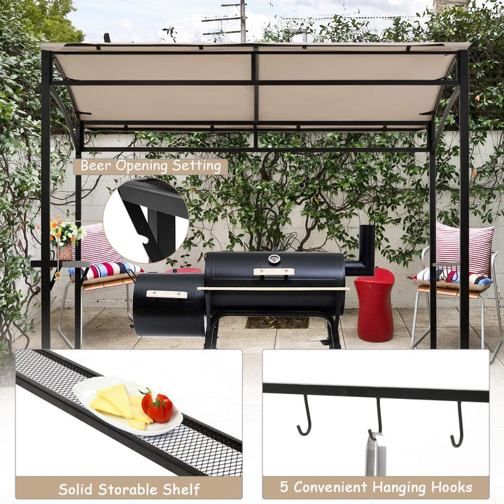 Giantex 7x4.4ft Grill Gazebo, Patio Outdoor Backyard BBQ Canopy Shelter